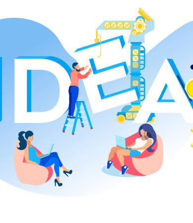 Illustration of a creative team developing ideas, representing the Best creative services in Gurgaon through design, strategy and collaborative thinking.