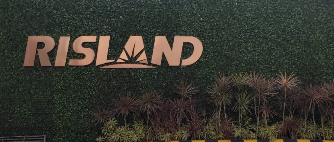 Illuminated facade signage at Risland development executed by the Best signages design company in Gurgaon, Providence Adworks.