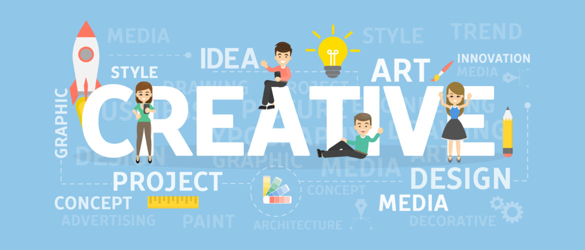 Creative concept illustration representing the best creative agency in Gurgaon, highlighting design, ideas, branding, and visual communication.