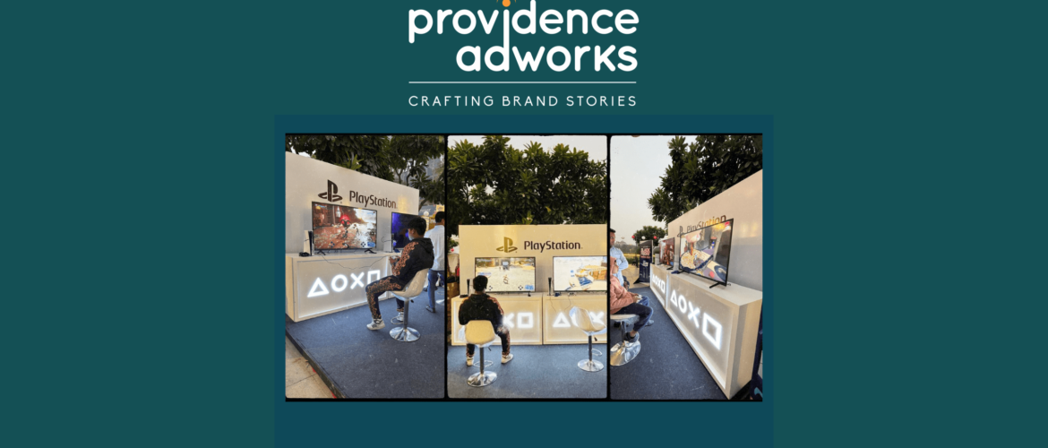 PlayStation gaming setup by one of the best event management companies in Delhi, executed by Providence Adworks